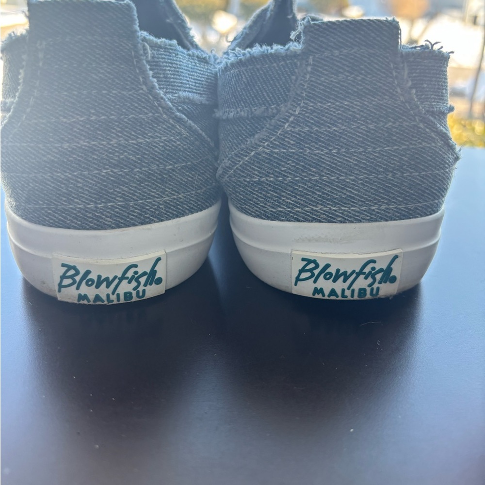 Blowfish Blue Frayed Slip-Ons - Picture 3 of 6